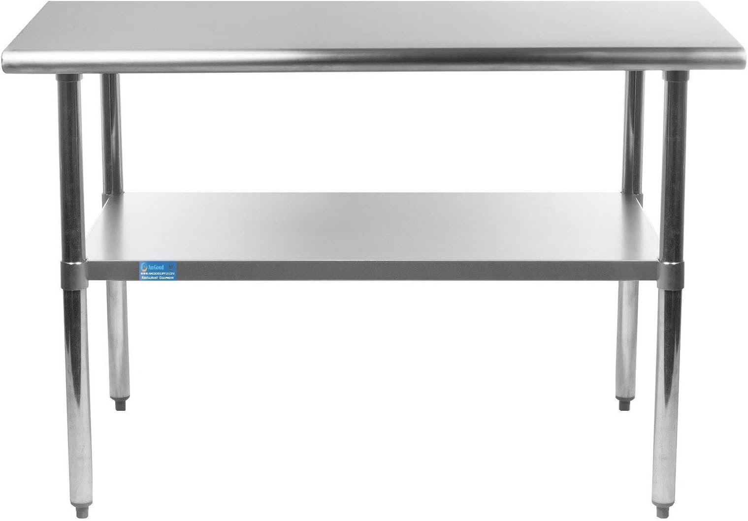 AmGood 14" X 30" Stainless Steel Work Table | Metal Kitchen Food Prep Table | NSF