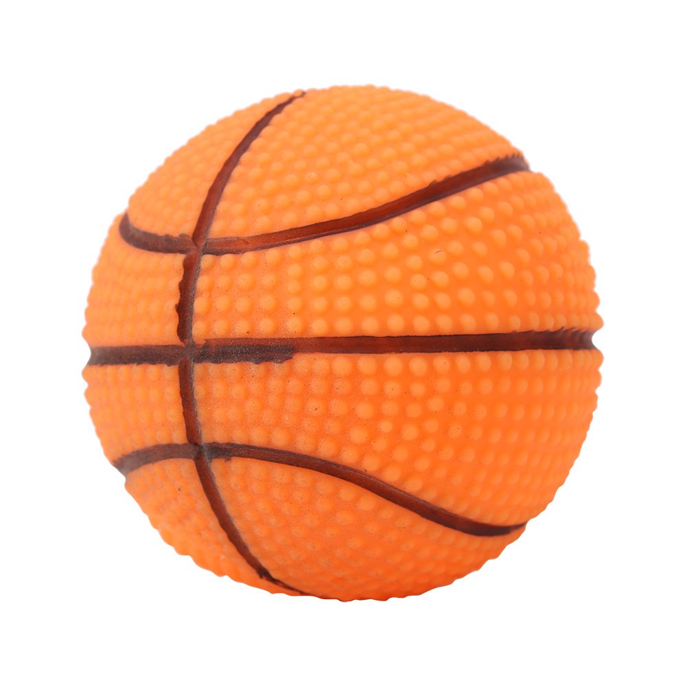 EECOO Basketball Soccer, Natural Rubber Pet Training Toy, Lead-free & Chemical-free Chewing Sound Ball, Soft & squeaky, Best dog toy for medium-to-large dogs.(Basketball)