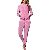 Totatuit Velour Tracksuit Womens Sweatsuit Set Long Sleeve Zip Up Jacket & Drawstring Sweatpants Outfit