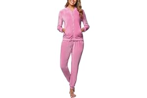 Totatuit Velour Tracksuit Womens Sweatsuit Set Long Sleeve Zip Up Jacket & Drawstring Sweatpants Outfit