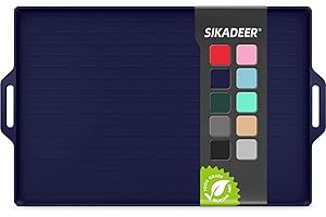 SIKADEER Large Dog Bowl Mat Pet Feeding Mat for Floor Waterproof with Edges, Silicone Placemats for Cat and Dog Water Bowl, Nonslip Pet Food Mat, Tray for Dog Bowls