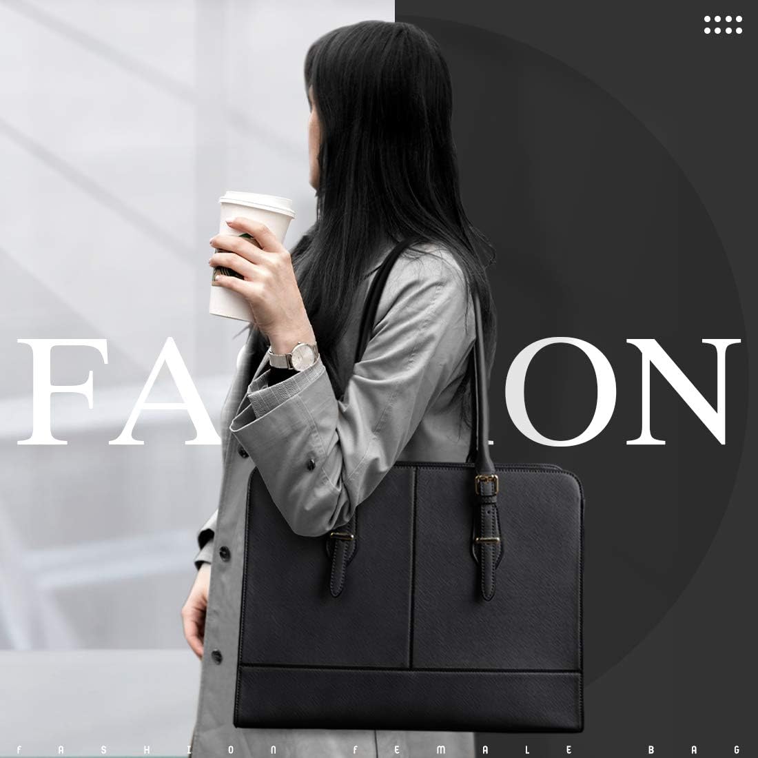 Ladies black leather laptop bag Clearance