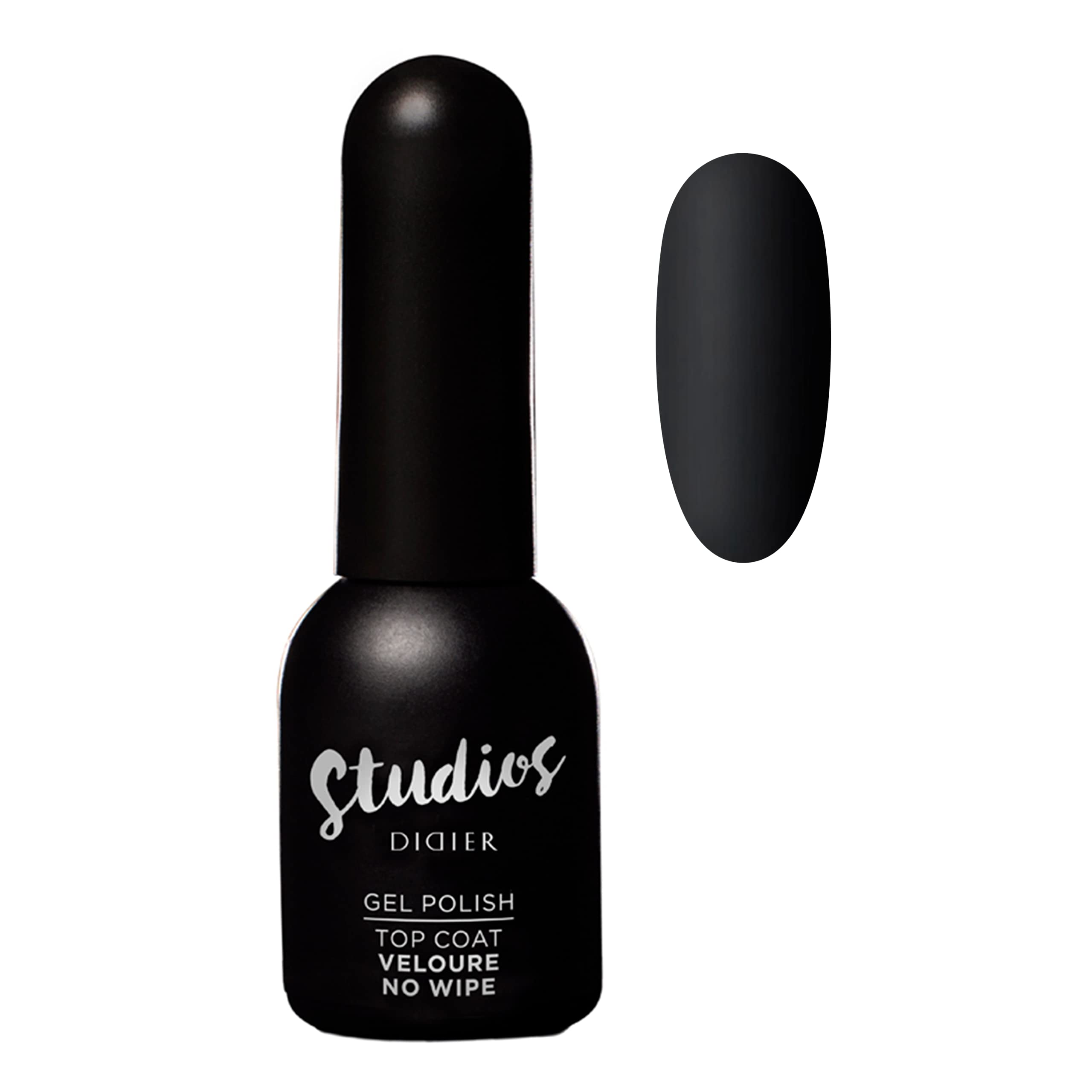 DIDIER LAB Premium Top Coat Velour – Matte No Wipe Gel Top Coat for Smooth Velvet Finish - Long Lasting Matt Effect - Scratch and Chip Resistant - UV LED 8 ml