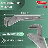 Footprint 9 Inch Adjustable Pipe Wrench - Original UK Made Heavy Duty view 5