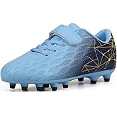 brooman Kids Firm Ground Soccer Cleats Boys Girls Athletic Outdoor Football Shoes
