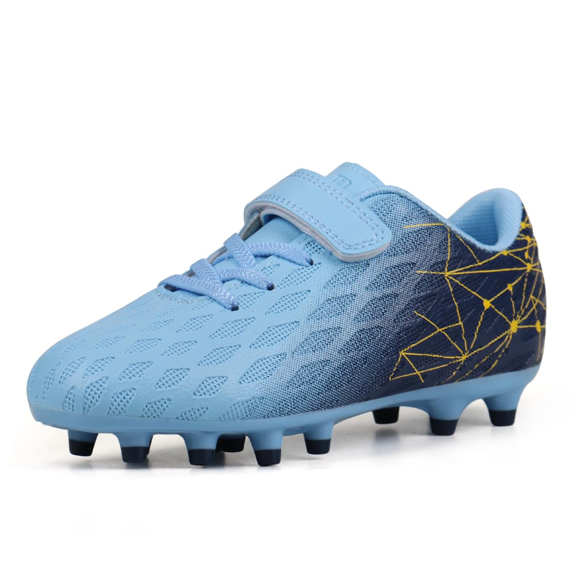 Photo 1 of brooman Kids Firm Ground Soccer Cleats Boys Girls Athletic Outdoor Football Shoes (5,Blue Navy)