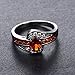 Junxin New Three 10KT Black Gold Wave Ring, Womans Wedding and engagement Cz Rings.