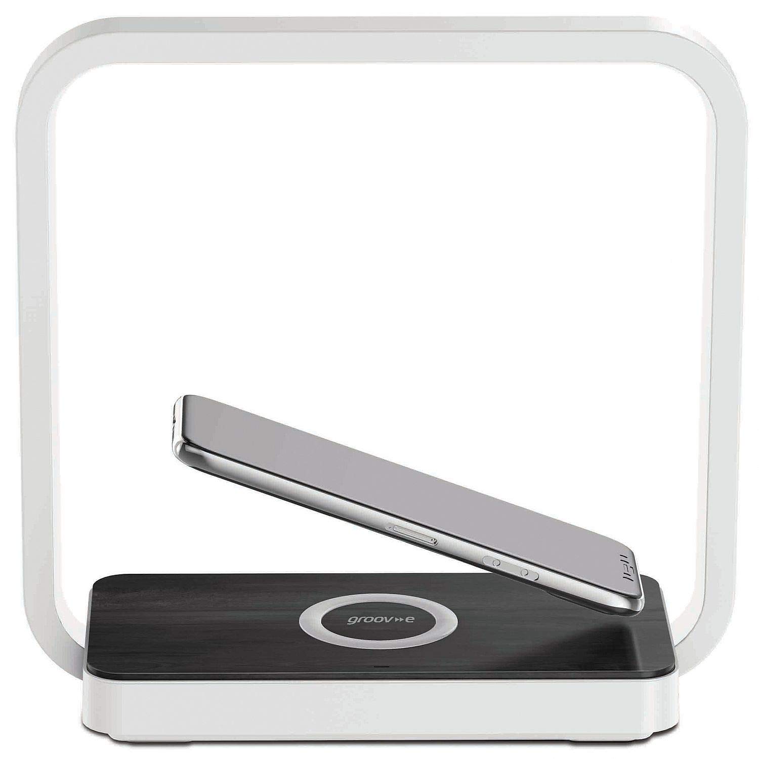 Groov-e Artemis Wireless Charging Station with LED Touch Light - 2-in-1 Charger & Lamp with 3 Levels of Brightness - Suitable For House Or Office - White