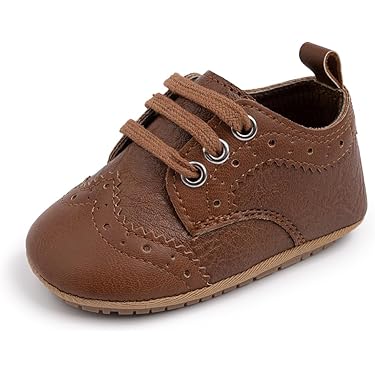infant dress shoes brown Angel Baby Boys Classic Leather Lace Ups Cream / 5 main image 0
