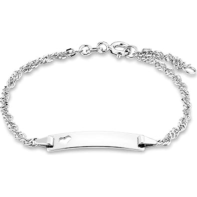 amor Damen-Armband Identarmband 18 cm gravierbar 925 Silber rhodiniert inkl. Wunschgravur