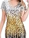 MANER Women's Sequin Glitter Short Sleeve Dress Sexy V Neck Mini Party Club Bodycon Dresses
