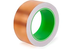 Davimaxium Copper Foil Tape with Conductive Adhesive for Guitar,Crafts,Soldering,EMI Shielding,Stained Glass, Electrical Repairs, Grounding,Paper Circuits,1 Pack (2inch x 66ft)