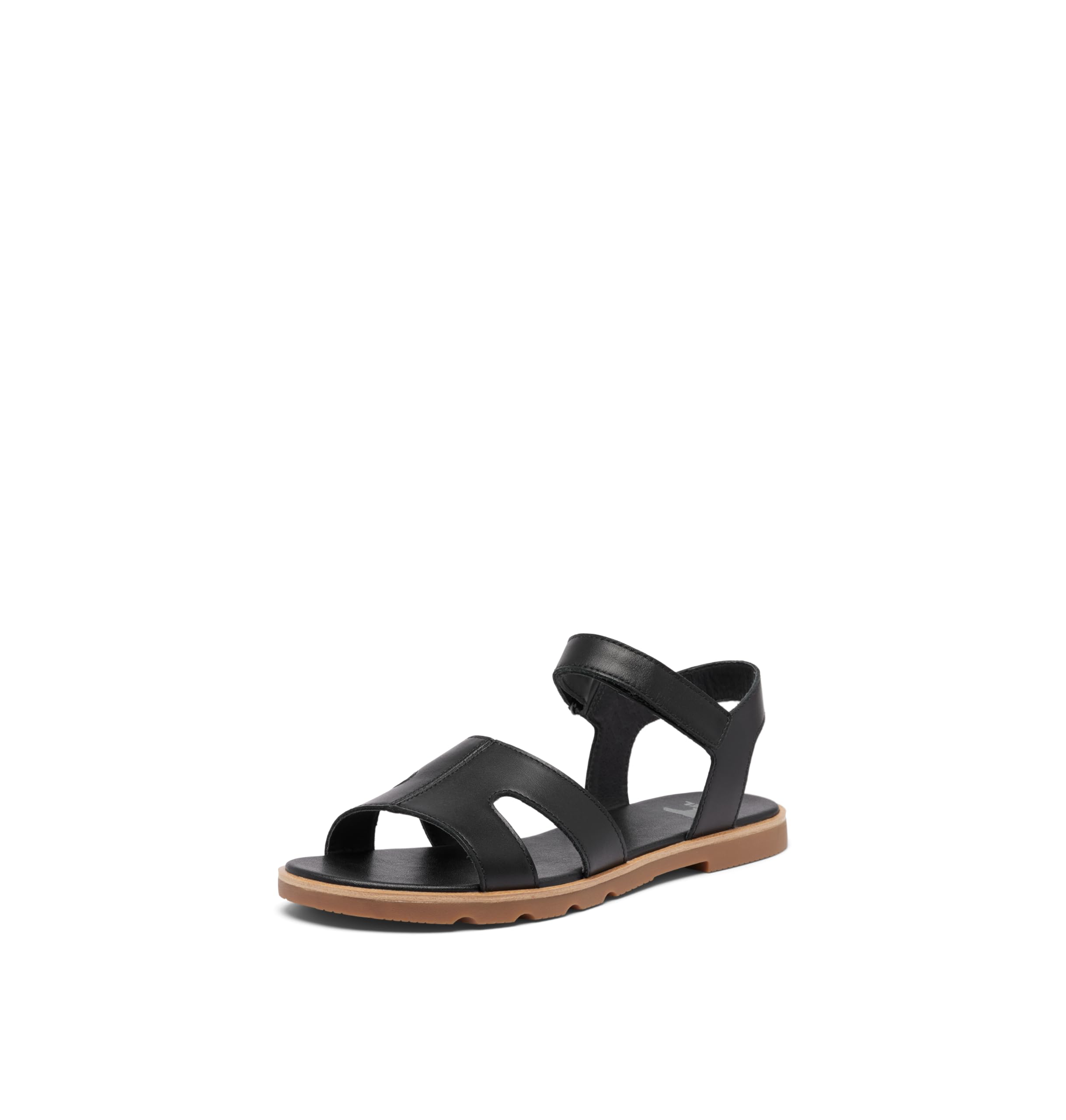 Sorel Women’s Fashion Flat Sandal, Black, Gum, 5