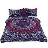 Sleepwish 4 Pcs Love Stretches Bedding Bohemian Retro Indian Bohemian Duvet Cover Set Twin Size