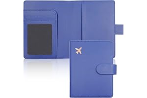 Deziliao Passport Wallet, Blue, Unisex, Faux Leather, Waterproof, Rfid Blocking, Slim, Lightweight, 20 Inch