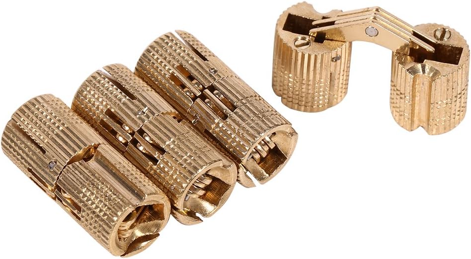 4pcs/Pack Brass Hidden Concealed Hinge Invisible Barrel Hinge for DIY Jewelry Box Hand Craft Gold(12mm) - Image 3