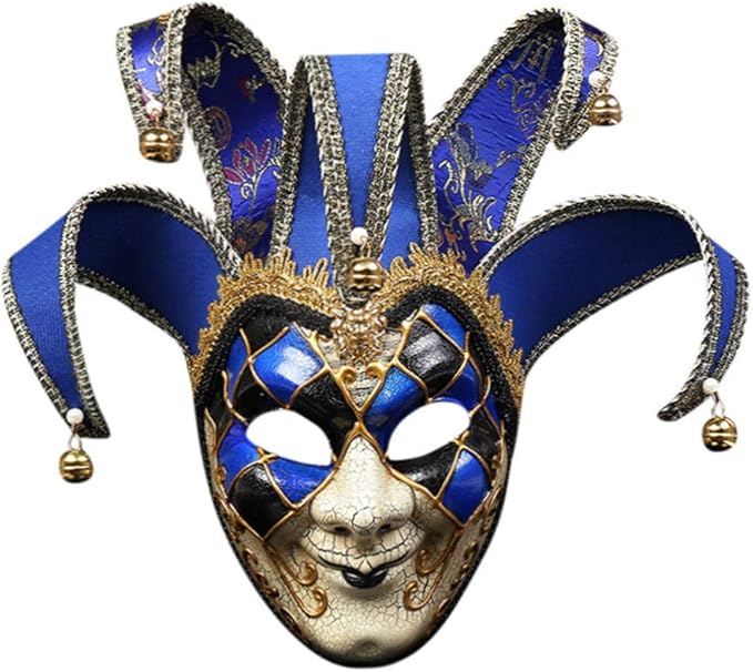 Masquerade Mask Jester Jester Mask Full Face Halloween Bell