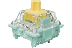 KUTETHY Gateron Jade 3.0 Double-Stage Spring Yellow Switches,3-Pin 55gf Linear/Pre Lubed for Mechanical Keyboard（Yellow,108pcs）