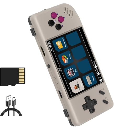 SXMA RG353PS – Console De Jeu Rétro Portable 128 Go + 5000+ Jeux Classiques – Écran IPS 3,5 Pouces – HDMI TV – Cadeau Pour Enfants