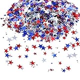 Mosoan Patriotic Confetti | Red White Blue Star Confetti | 4th of July Table Decorations Supplies