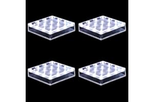 LARDUX Pack of 4 Led Light Base - 5 inch Square Lights Display Stand for Effiel Tower Vase Crystal Glass Art LED Pedestal Base - Charging USB or Battery Powered