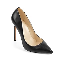 LISHAN Black Pumps for Women 4 Inch Heel,Sexy Black