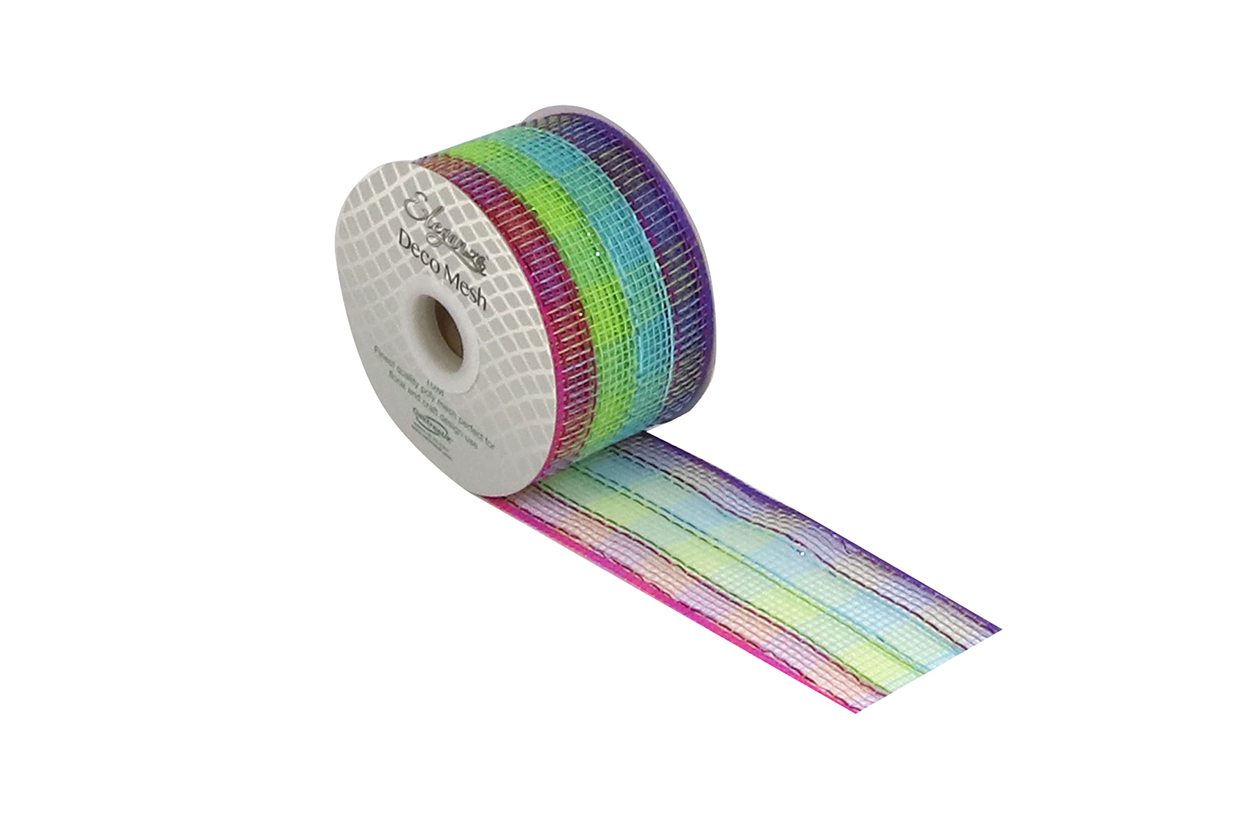 OakTree Eleganza Deco Mesh Colourful Check 63mm x 10m Pattern No.269