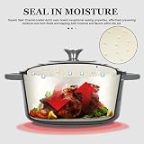 Overmont 4.2L Enamelled Cast Iron Round Casserole Pot With Lid Grey view 2