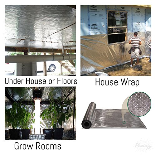 Radiant Barrier Attic Insulation - Reflective Insulation - Attic Foil - 1,000 Sq Ft Roll - Foil Insulation - Industrial Strength, Commercial Grade, House Wrap, No Tear, Double Sided