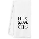WFSM Hello Sweet Cheeks Decorative Hand Towels - Funny Bathroom Decor, Gifts - 16x24