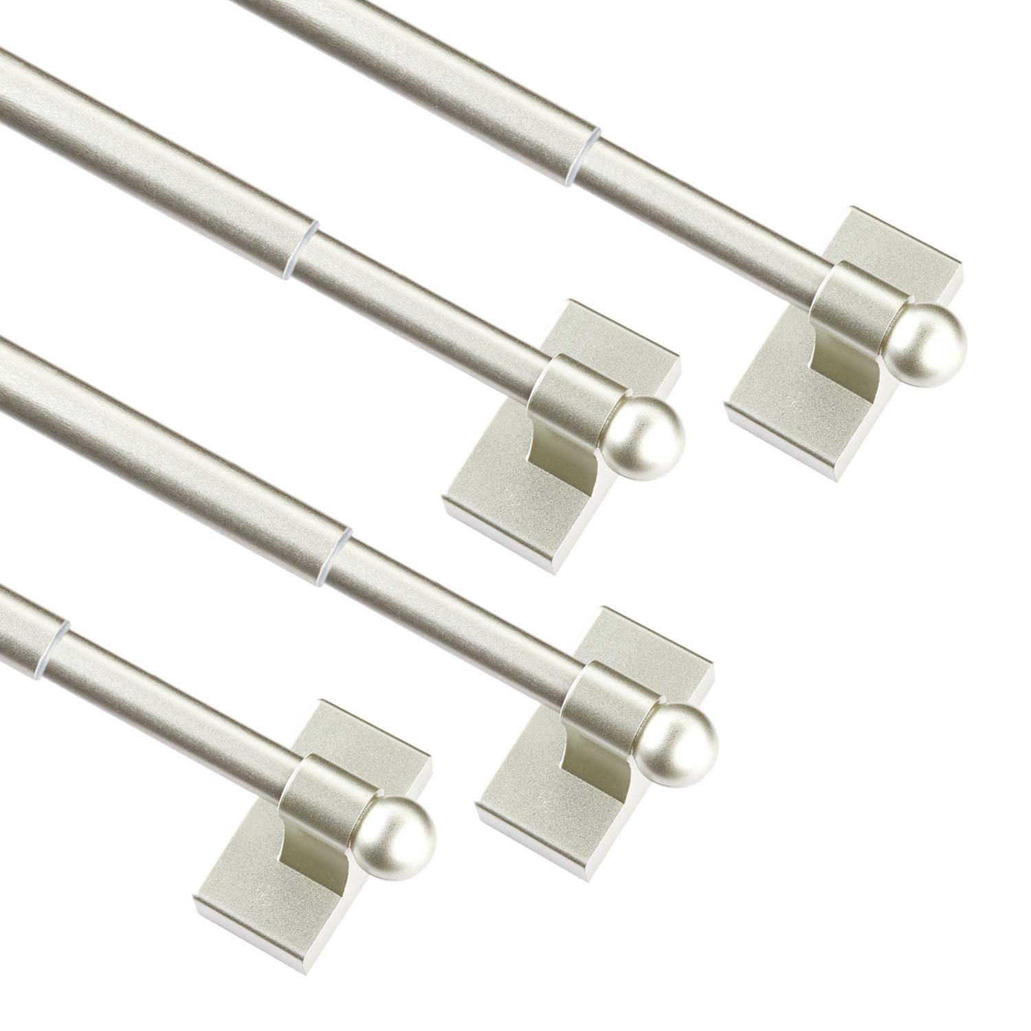 Photo 1 of Multi-Use Adjustable Magnetic Curtain Rods for Doors, Windows, Tool Boxes, 16-28 Inch, Easy Installation?4-Pack?Nickel