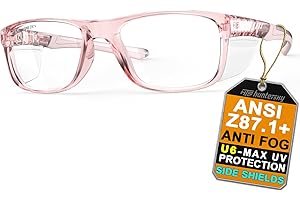 HTS HUNTERSKY TR90NZZ Safety Glasses with Side Shield Small Size Women Men ANSI Z87 Anti Fog Scratch Resistant Lab Pickleball
