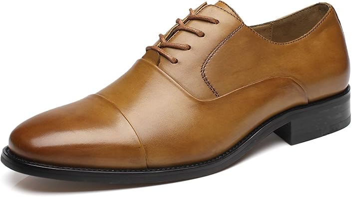 mens leather cap toe oxfords