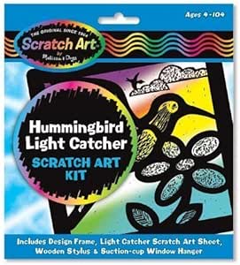 Amazon.com: Melissa & Doug Hummingbird: Scratch Art Light Catcher Kit & 1 Scratch Art Mini-Pad 