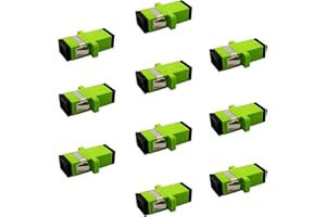 JOVXIAZ 10-Pack SC Fiber Optic Adapter - SC to SC APC Simplex Singlemode Coupler - Green
