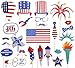 36 Ct Fourth of July Photo Booth Props - 4th of July Patriotic Red White Blue Party Supplies Decorations