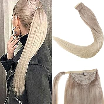 Laavoo 14 35cm One Piece Hair Extension Ponytail Real Hair