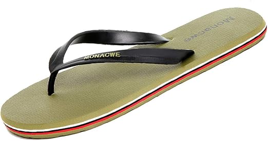 green flip flops mens