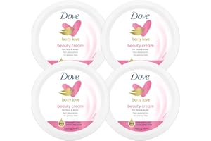 Dove Nourishing Body Care, Face, Hand, and Body Beauty Cream for Normal to Dry Skin Lotion for Women with 24-Hour Moisturization, 4-Pack, 2.53 Oz Each Jar