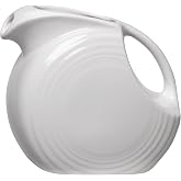Fiesta&reg; Large Disk Pitcher 67.25 oz &ndash; Durable Ceramic, Lead-Free, Dishwasher/Microwave/Oven Safe &ndash; Made in USA - White