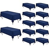 Pesonlook 12 Pack Navy Blue Rectangular Tablecloth 60 x 102 Inch | for 6ft Tables,Washable Reusable Polyester Fabric Tablecloth Navy Blue Table Cover for Wedding,Banquet,Event,Party