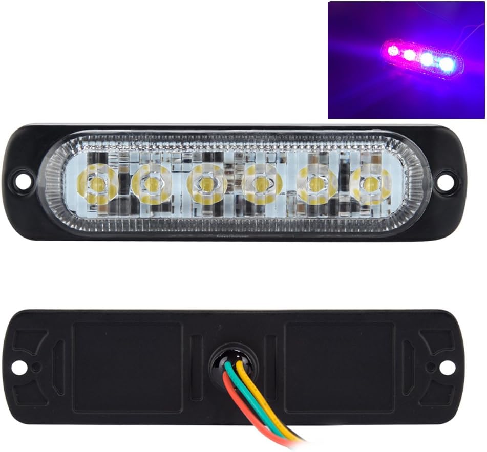 SAFU 1PCS 4 LEDS 2W 10V 30V Strobe LED Light Bar For Ambulance Police Fire Trucks Signal Lamp LED Warning Lights 19 Flashing Models Red Blue Color