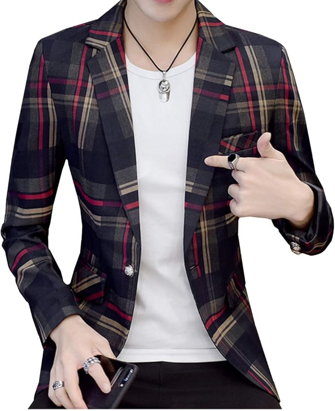 Amazon Co Jp Yojap 秋 メンズ テーラードジャケット 冬 春 スーツ ビジネス オフィス カジュアルジャケット スリム 細身 ワンボタン 服 ファッション小物