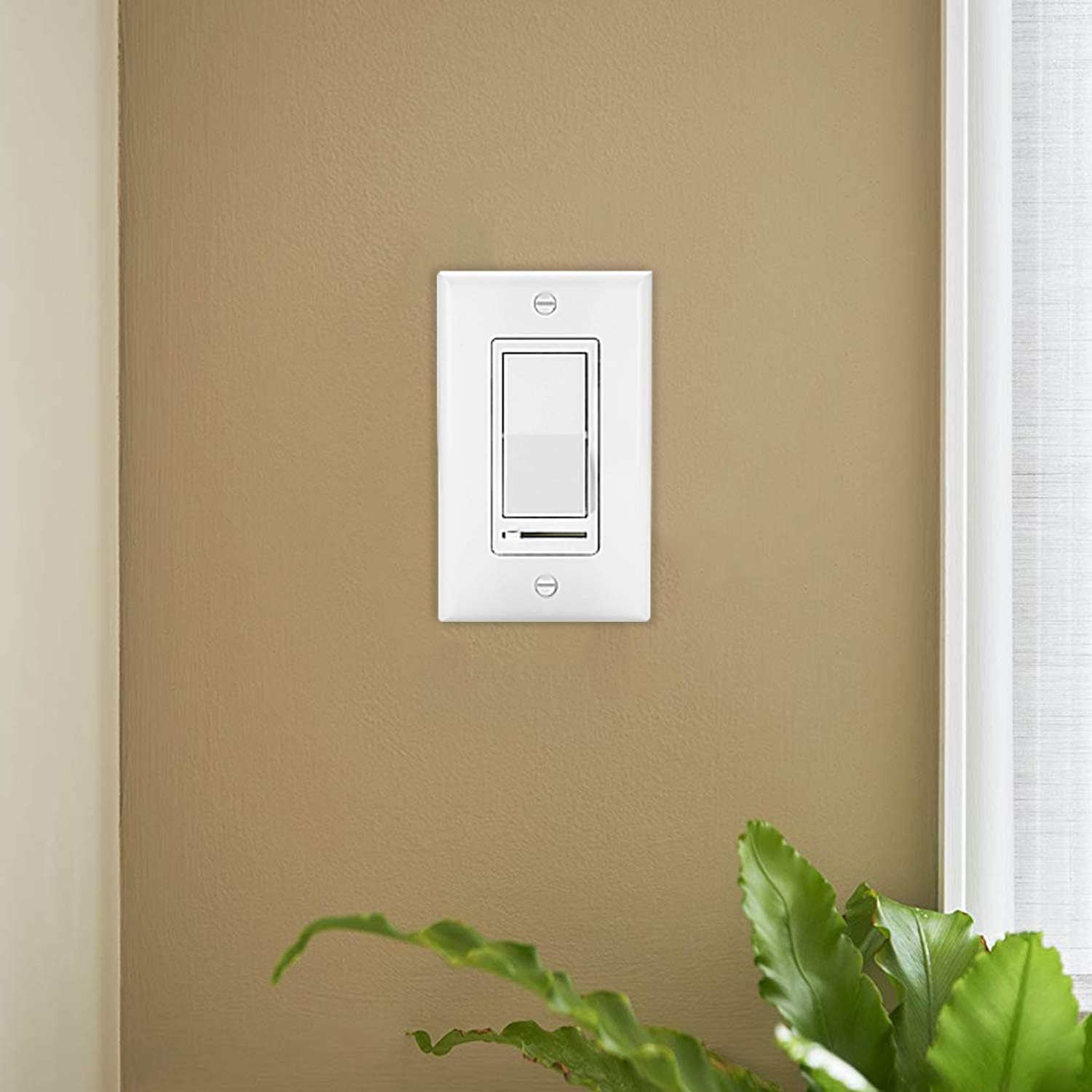 [10 Pack] BESTTEN Dimmer Light Switch, Single-Pole or 3-Way, 120V, Compatible with Dimmable LED, CFL, Incandescent and Halogen Bulbs, Decorator Wall Plate Included, UL Listed, White - - 