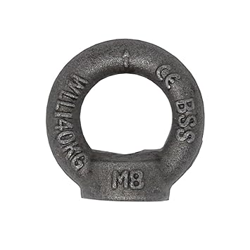 Ringmutter M8 DIN 582 C15E 5 Stück Ösen-Mutter Eisen Roh Dunkelgrau Traglast 140kg