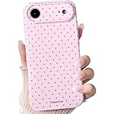 Lovmooful Compatible for iPhone 17 Air Case Cute Aesthetics Polka Dot Design for Girls Women Soft TPU Shockproof More Protective Girly for iPhone 17 Air Case-Pink