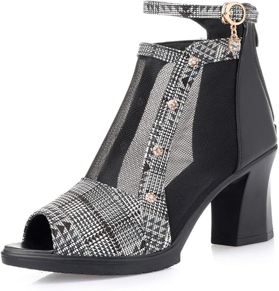 Amazon Co Jp Patypeetyブーツサンダルレディース 本革 アンクルブーティ オープントゥ サンダル サマーブーツ 夏用靴 美脚 春夏 大きいサイズ 歩きやすい オフィスサンダル シューズ バッグ