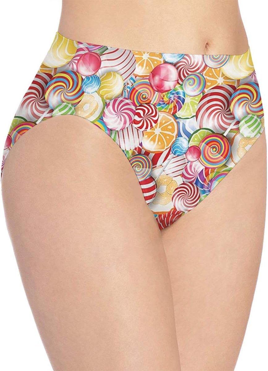 HRHT Colorful Lollipop Women's Briefs Hipster Panties Seamless Soft Stretch Bikini Underwear