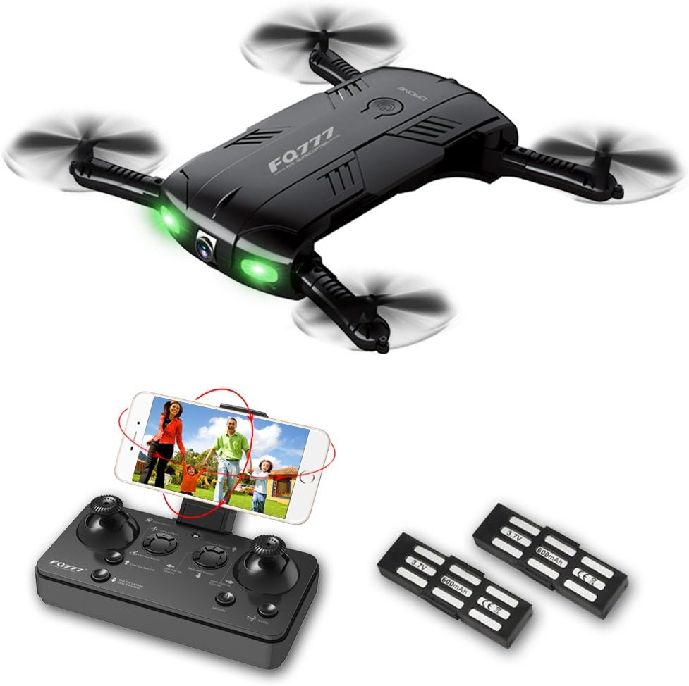 Quadcopter Drone with Camera Live Video RC Toys Pocket Mini Drone Easy to Use for Beginners 2.4G 6-Axis Headless Mode One Key Return 3D Flips and Rolls RTF Helicopter