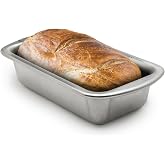 Doughmakers Loaf Pan Commercial Grade Aluminum 8.5" x 4.5" | Pattened Pebble Pattern is Naturally Non-Stick &amp; Evenly Bakes | Perfect For Baking Bread Loaves | Makes 8.5" x 4.5" Loaves